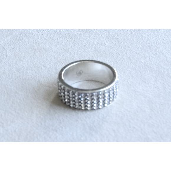Brighton Meridian Ring Clear Pave Crystals Silver Plated Size 5.75 Band 5/16" - Picture 4 of 5